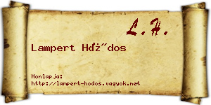 Lampert Hódos névjegykártya
